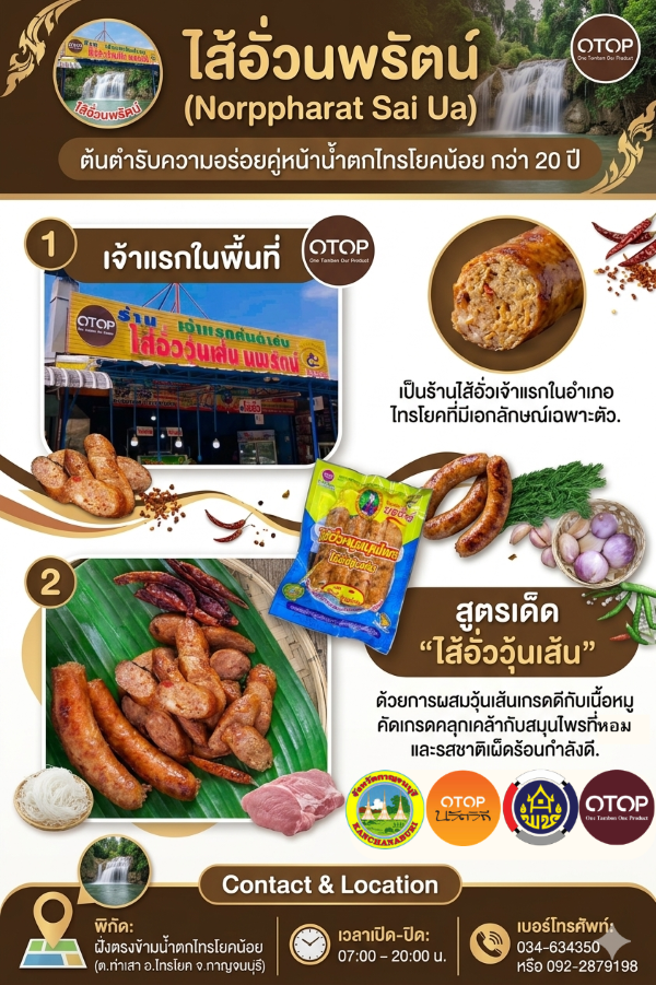 🔥🤤 หยุดยาวนี้... ต้องจัด! "ไส้อั่ว นพรัตน์" ไทรโยค กาญจนบุรี หอมฟุ้ง... ทะลุจอ!